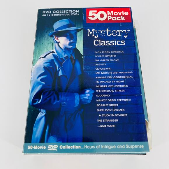 Mystery Classics 50 Movie Pack 12-DVD Collection - Good Used Condition - Picture 1 of 15